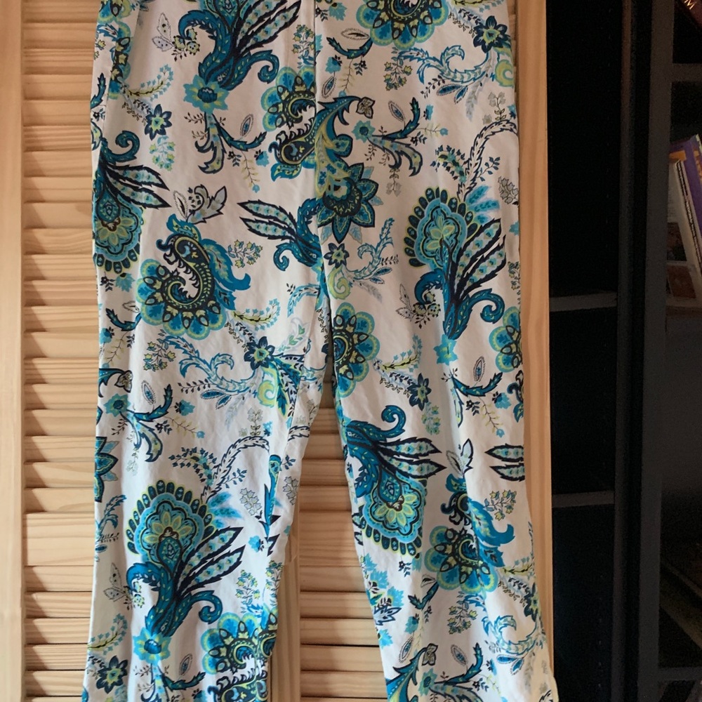 Printed silk/linen pants